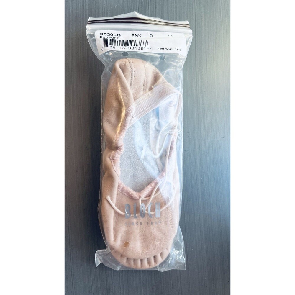 Bloch Childrens Dansoft Pink Leather Ballet Shoes Size 11D NEW